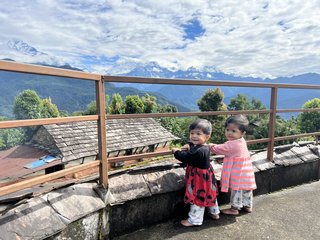 Rooftop with mountains